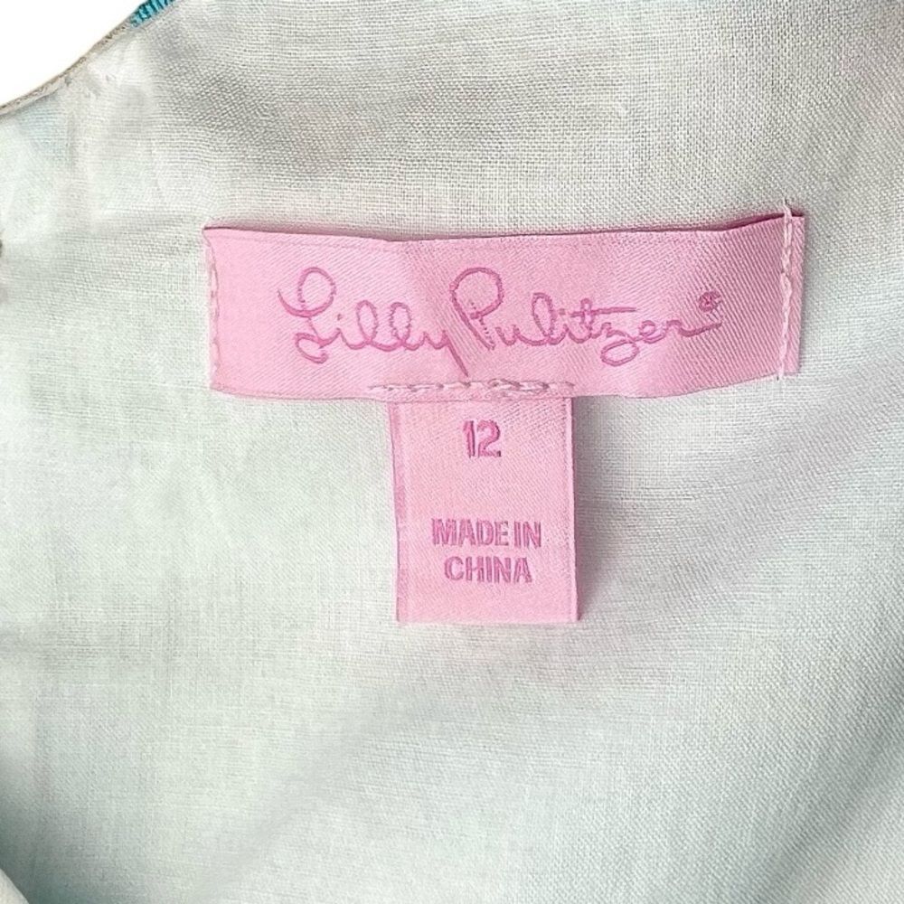 Lilly Pulitzer Kiera Turquoise Striped Fit and Flare Dress - Picture 9 of 11